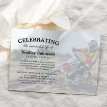 Celebration of Life | Motorcross Photo Funeral Invitation