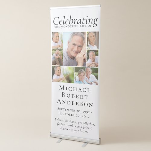 Celebration of Life Multiple Photo Welcome Retractable Banner
