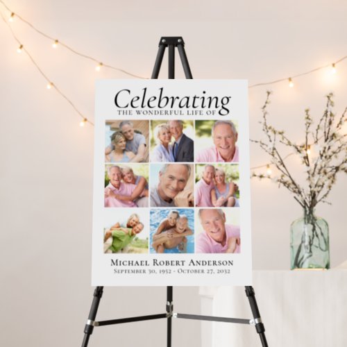 Celebration of Life Multiple Photo Welcome Sign