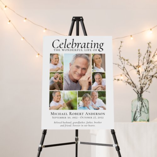 Celebration of Life Multiple Photo Welcome Sign