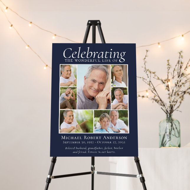 Celebration of Life Multiple Photo Welcome Sign (In Situ (Stand))