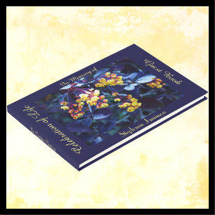 Celebration of Life, Name, Golden Yellow Flowers, Guest Book