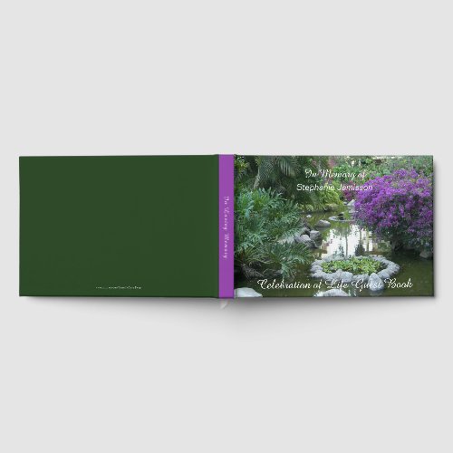 Celebration of Life, Name, Purple Flowers Guest Book