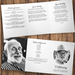 Celebration Of Life Obituary Service Order Funeral Tri-Fold Program
