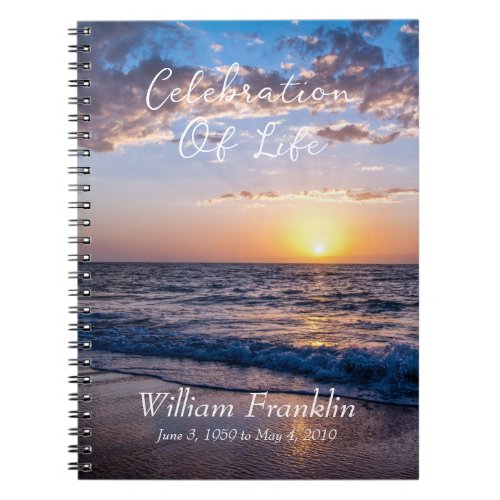 Celebration of Life Ocean Beach Sunset Landscape  Notebook