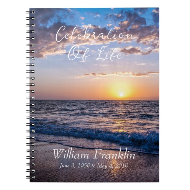 Celebration of Life Ocean Beach Sunset Landscape  Notebook (Front)