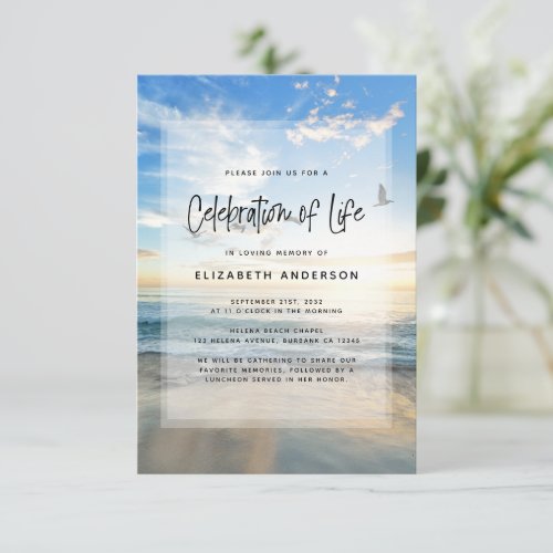 Celebration of Life Ocean Funeral Invitation
