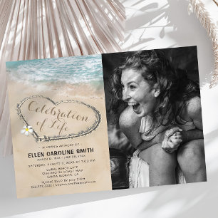 Celebration of Life Ocean Funeral Photo Invitation