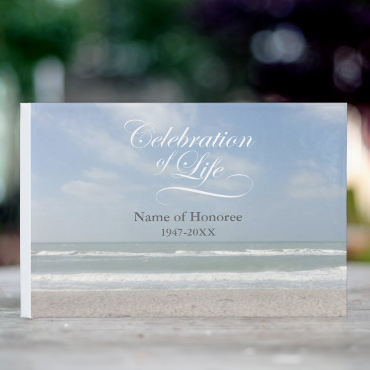 Celebration of Life Ocean Memorial Guest Book Zazzle