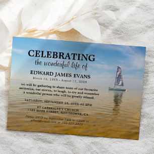 Celebration of Life Ocean Sailing Funeral Invitation