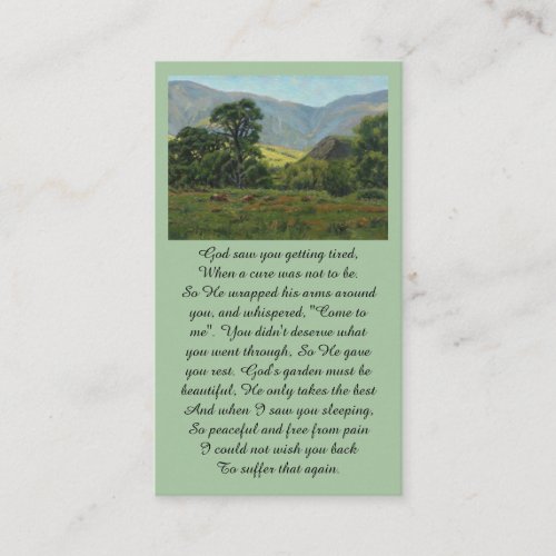Celebration of Life Oil Painting Memorial Card
