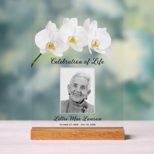 Celebration of Life Orchids Acrylic Sign