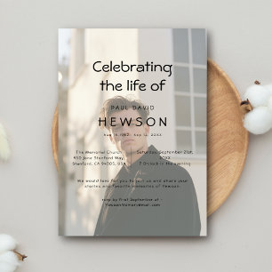 Celebration of Life Overlay Photo Funeral Memorial Invitation