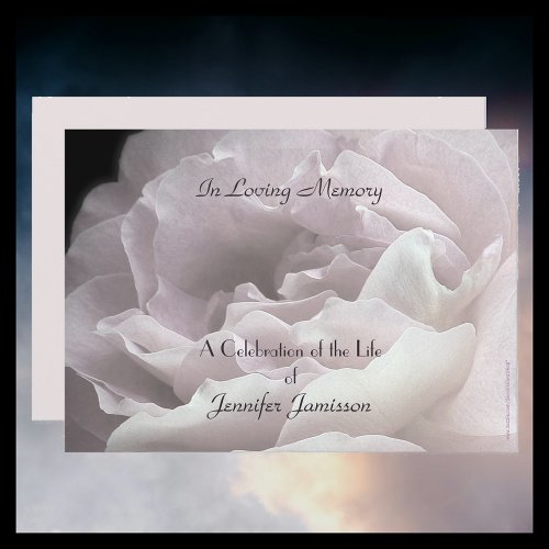 Celebration of Life Pale Pink Rose Floral Invitation