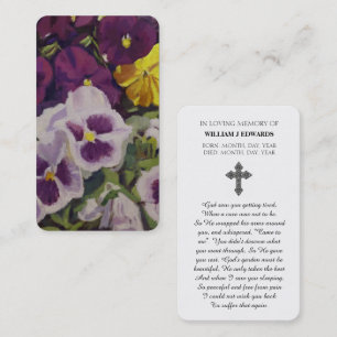 Celebration of Life Pansy Flower Sympathy Card
