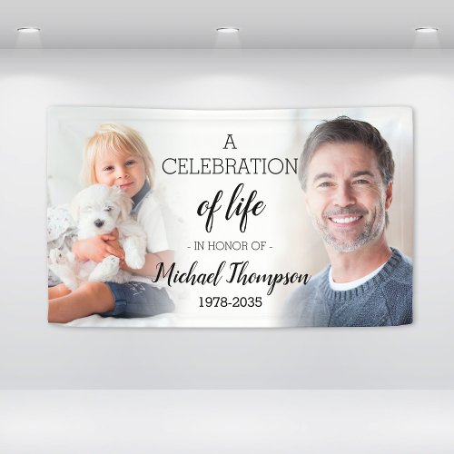 Celebration Of Life Personalized 2 Photo Memorial Banner