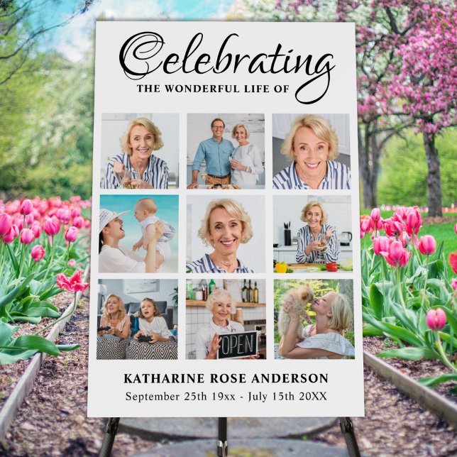 Celebration Of Life Personalized 9 Photo Memorial Foam Board (Creator Uploaded)