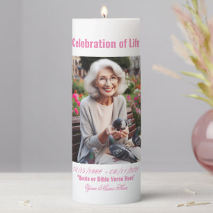 Celebration of Life: Personalized Funeral  Pillar Candle