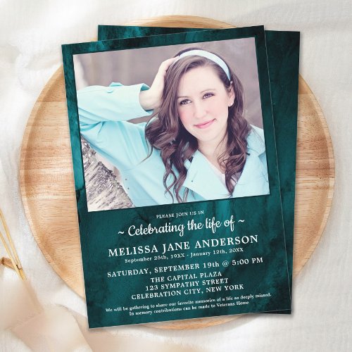 Celebration Of Life Personalized Photo Funeral  Invitation