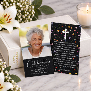 Celebration of Life Photo Bookmark Prayer Card