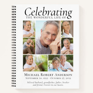 Celebration of Life Photo Collage Budget Guestbook Notebook