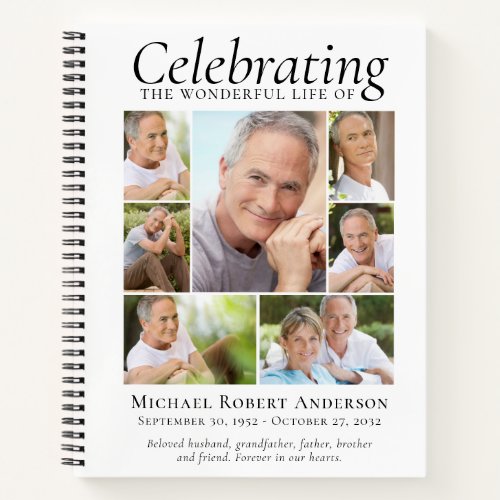 Celebration of Life Photo Collage Budget Guestbook Notebook