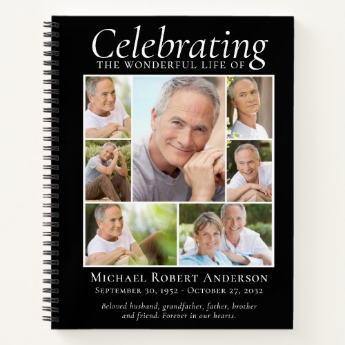 Celebration of Life Photo Collage Budget Guestbook Notebook