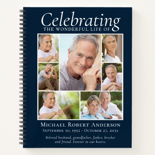 Celebration of Life Photo Collage Budget Guestbook Notebook