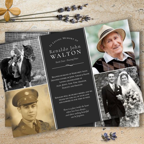 Celebration of Life Photo Collage Funeral Card