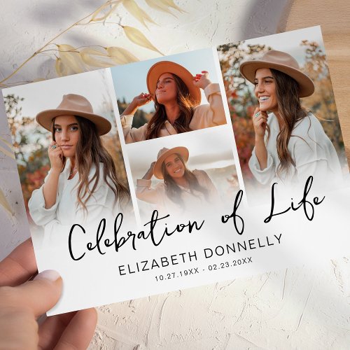 Celebration of Life Photo Collage Funeral Invitation