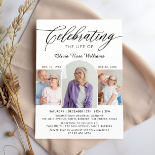 Celebration of Life Photo Collage Memorial Invitation