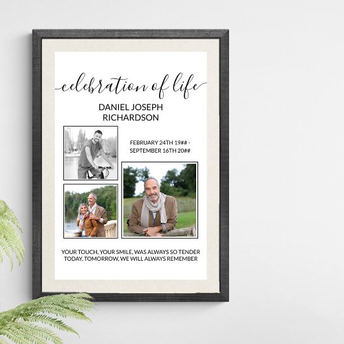 Celebration of Life Photo Collage Memorial Verse Poster