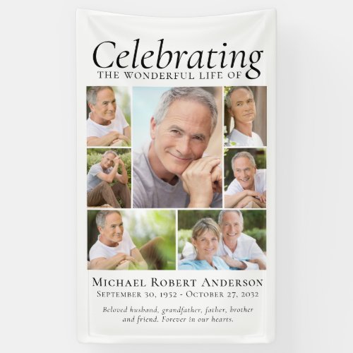 Celebration of Life Photo Collage Tribute Banner