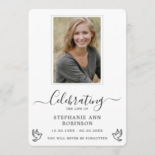 Celebration of Life Photo Dove Order of Service Program