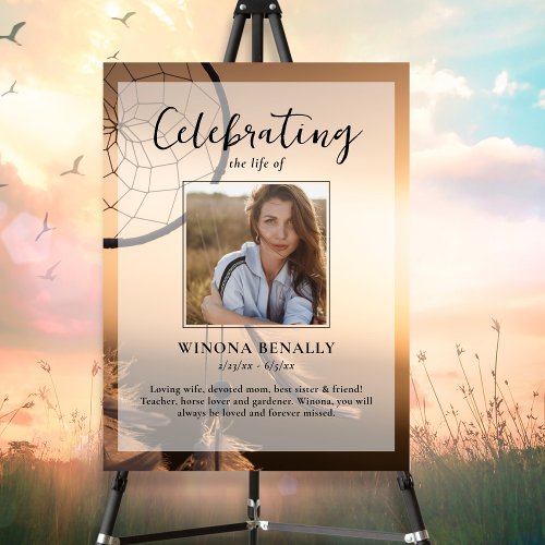 Celebration of Life Photo, Dream Catcher, Funeral