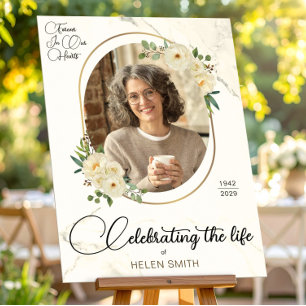 Celebration of Life, Photo Floral Memorial Welcome Foam Board