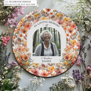 Celebration Of Life Photo Funeral Colorful Floral Paper Plates