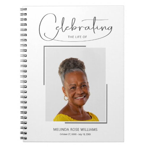 Celebration of Life Photo Funeral Guest Book