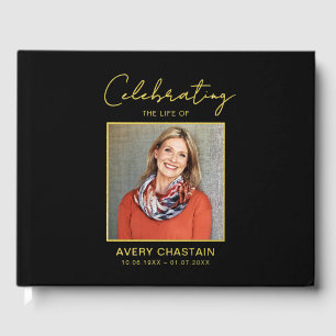 Celebration Of Life Photo Funeral Memorial Foil Guest Book
