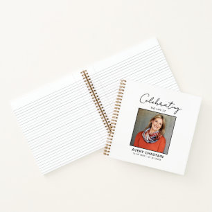 Celebration Of Life Photo Funeral Memorial   Notebook