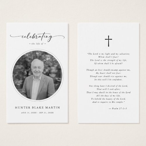 Celebration of Life Photo Funeral Prayer Card