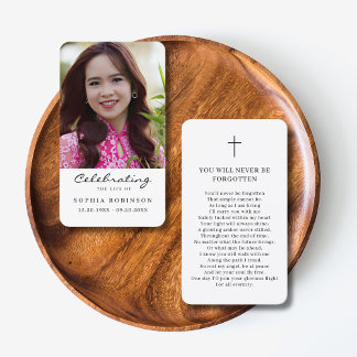 Celebration of Life Photo Funeral Prayer Card
