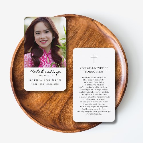 Celebration of Life Photo Funeral Prayer Card