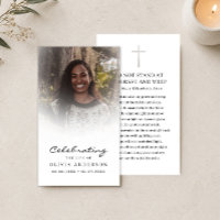 Celebration of Life Photo Funeral Prayer Card