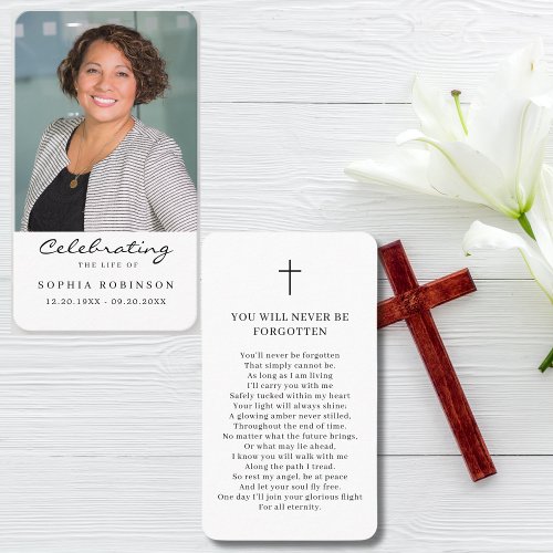 Celebration of Life Photo Funeral Prayer Card