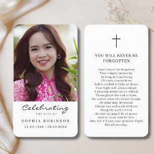 Celebration of Life Photo Funeral Prayer Card