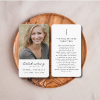 Celebration of Life Photo Funeral Prayer Card