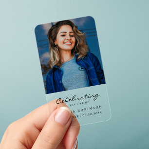 Celebration of Life Photo Funeral Prayer Clear Business Cards