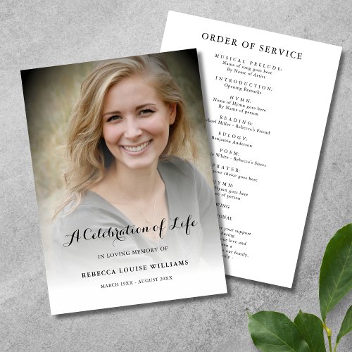 Celebration of Life Photo Funeral Program