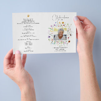 Celebration of Life Photo Funeral Program  Flyer